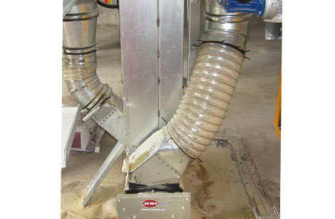 Flexible ducting in a feed mill