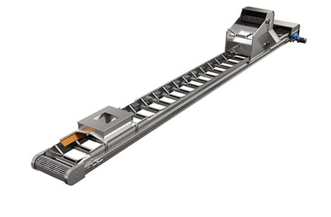 Belt conveyor showing rollers, inlet & tripper