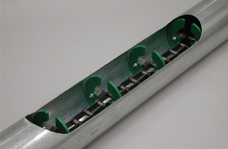 3.	Cross section of tube, chain & paddles