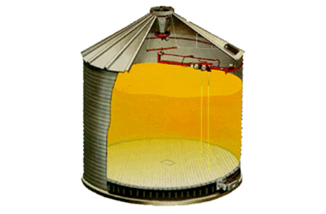 Cross section of stirrer silo