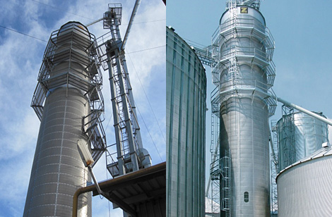 Tower drier installations